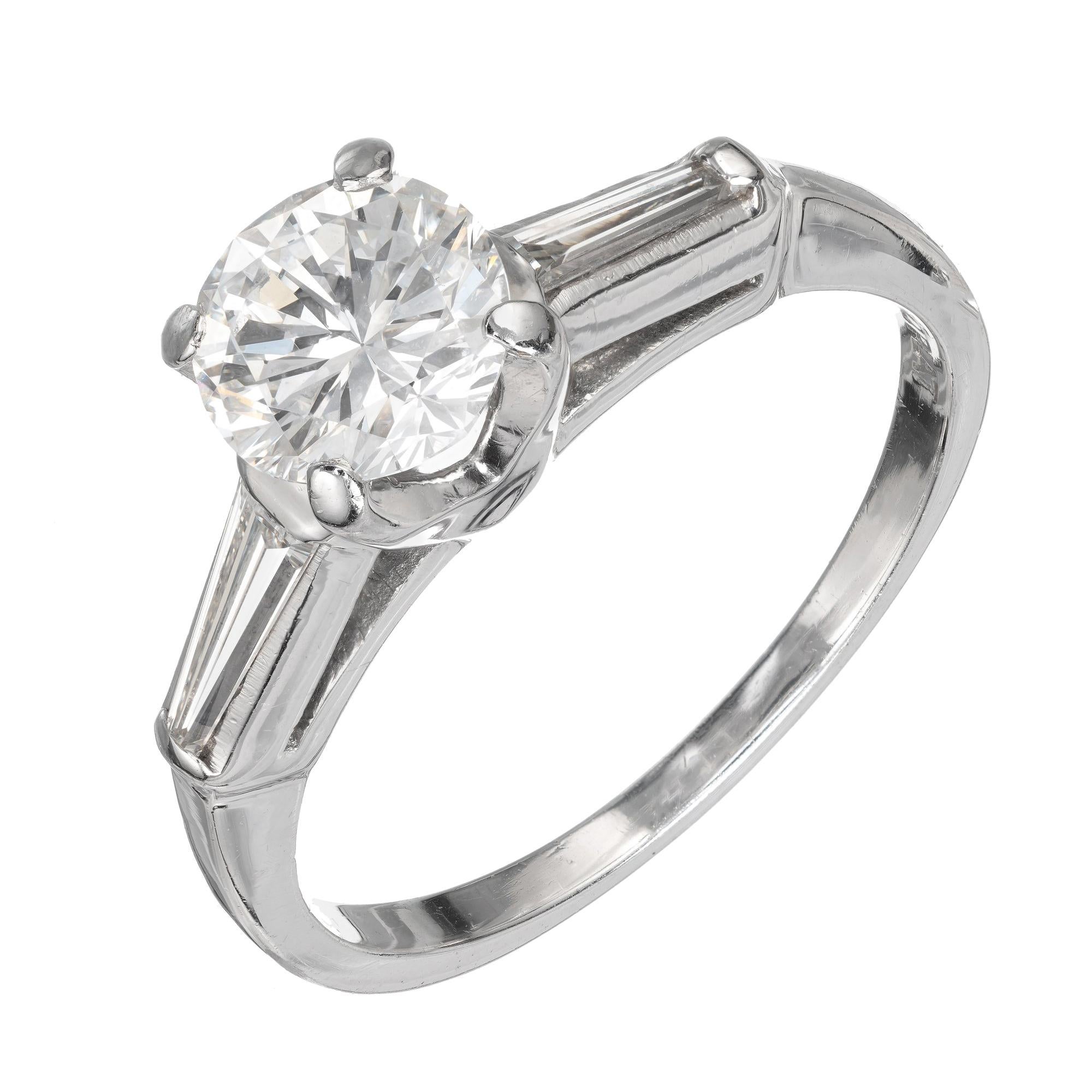 Bague de fiançailles en platine avec diamant transitionnel certifié EGL de 1,03 carat