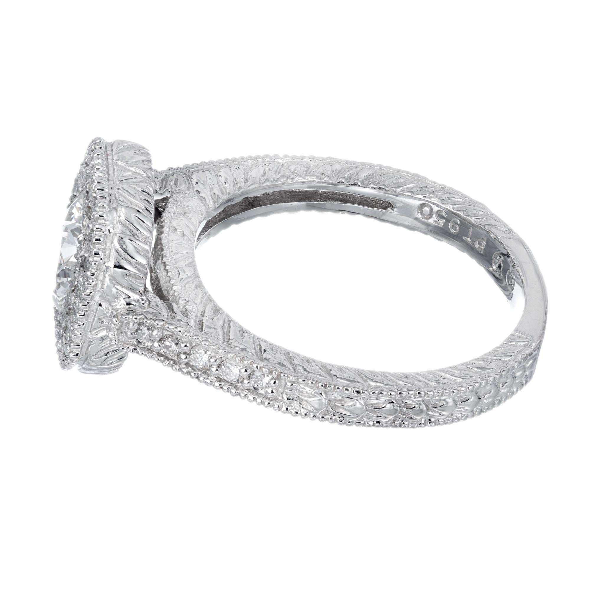 Bague de fiançailles en platine avec diamant certifié EGL de 1,05 carat Excellent état - En vente à Stamford, CT