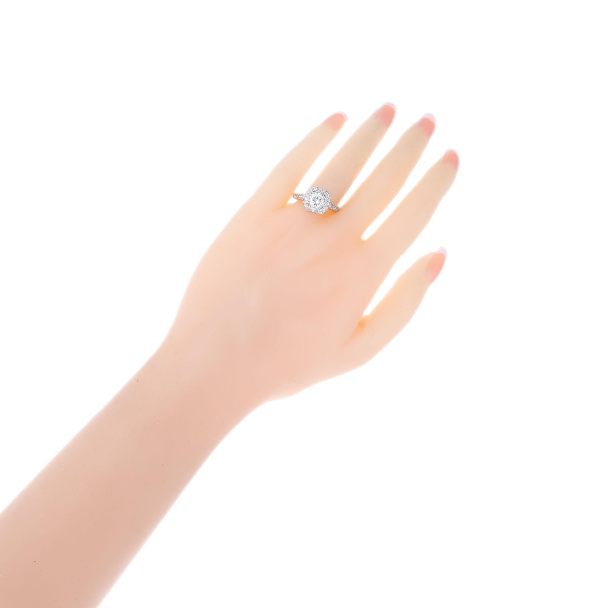 Bague de fiançailles en platine avec diamant certifié EGL de 1,05 carat en vente 1