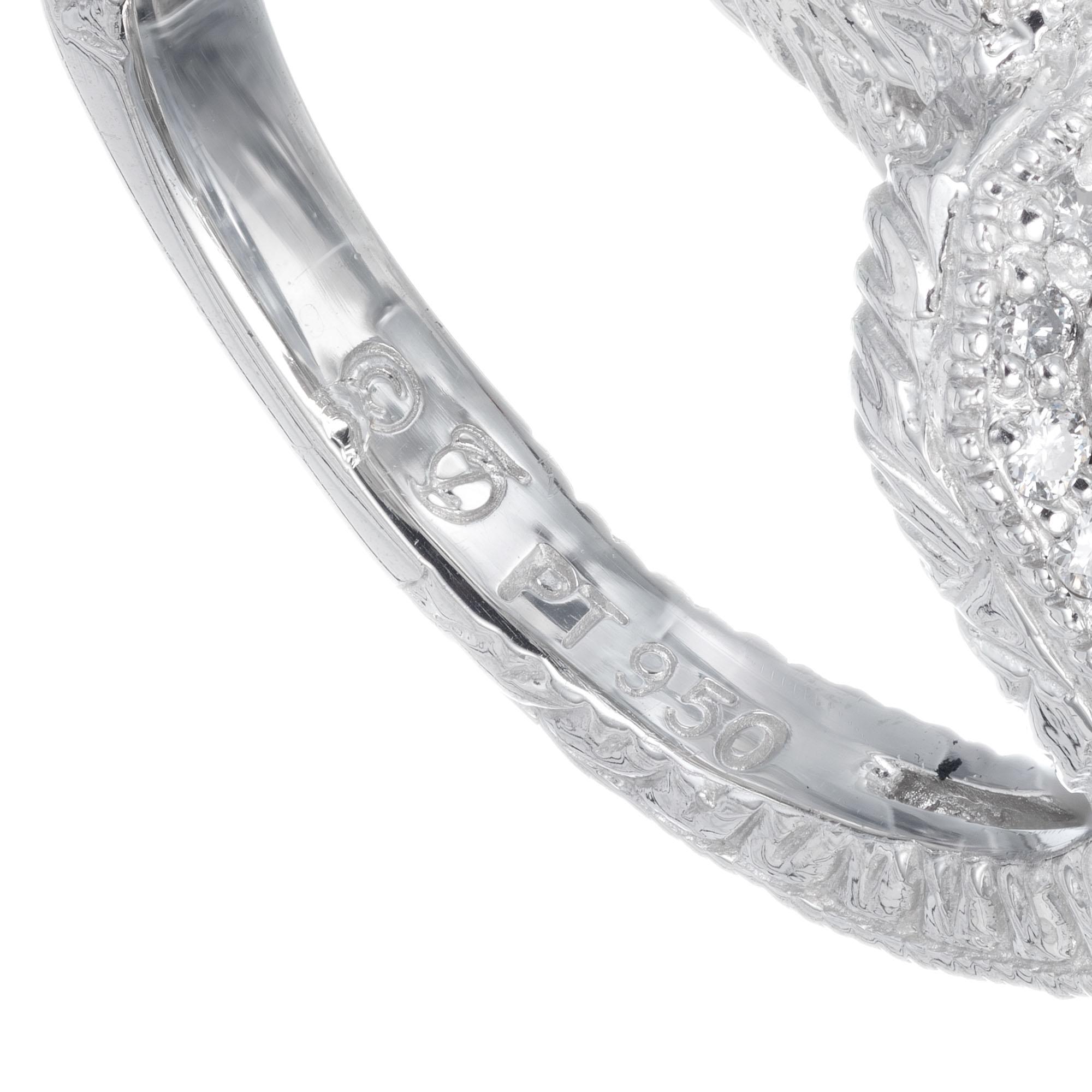 Bague de fiançailles en platine avec diamant certifié EGL de 1,05 carat en vente 2