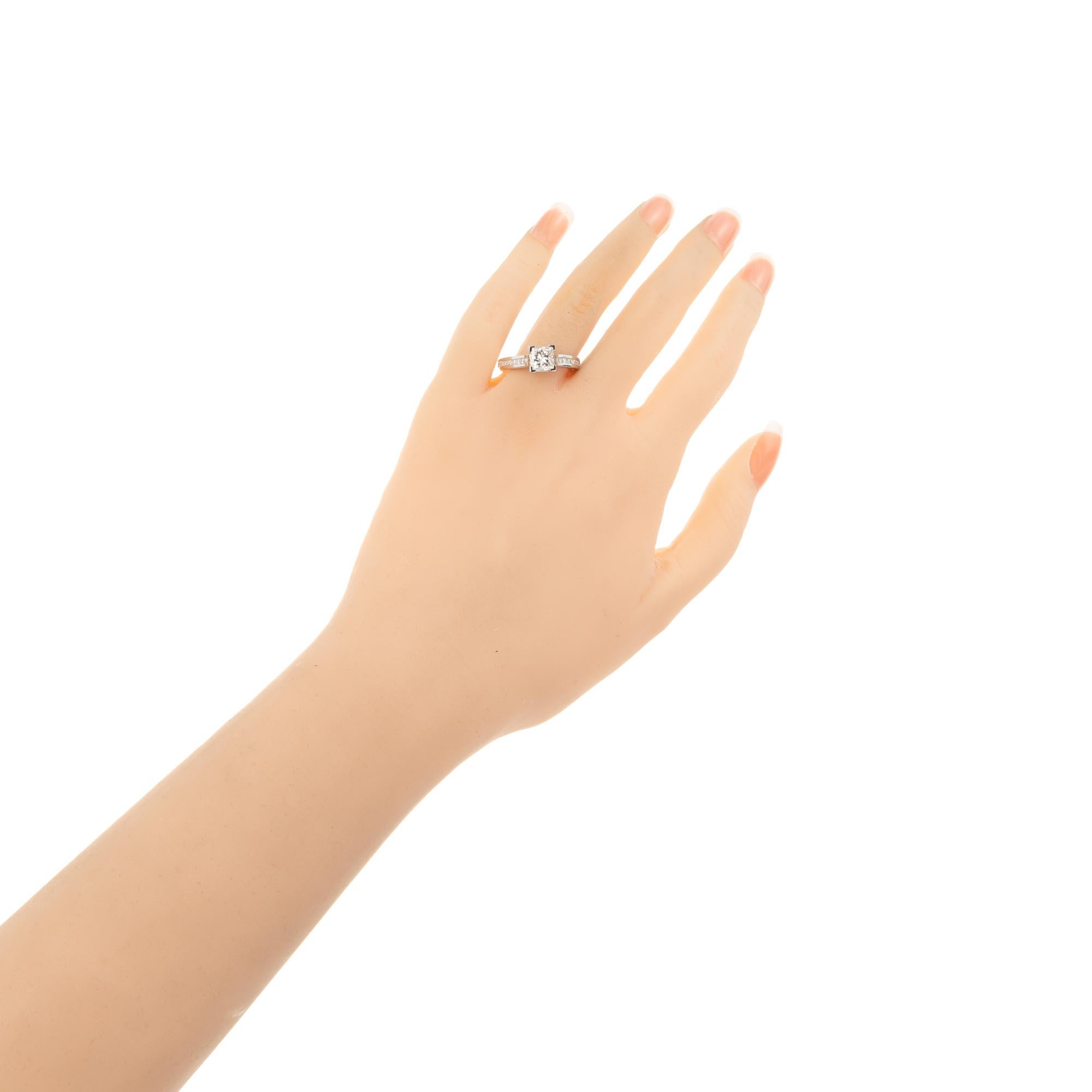Egl Certified 1.05 Princess Cut Diamond Channel Set Platinum Engagement Ring 3