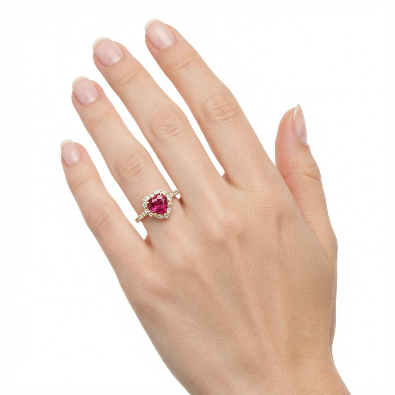 EGL Certified 1.09 Carat Heart-Shaped Ruby and Diamond Ring in 18K Gold ...