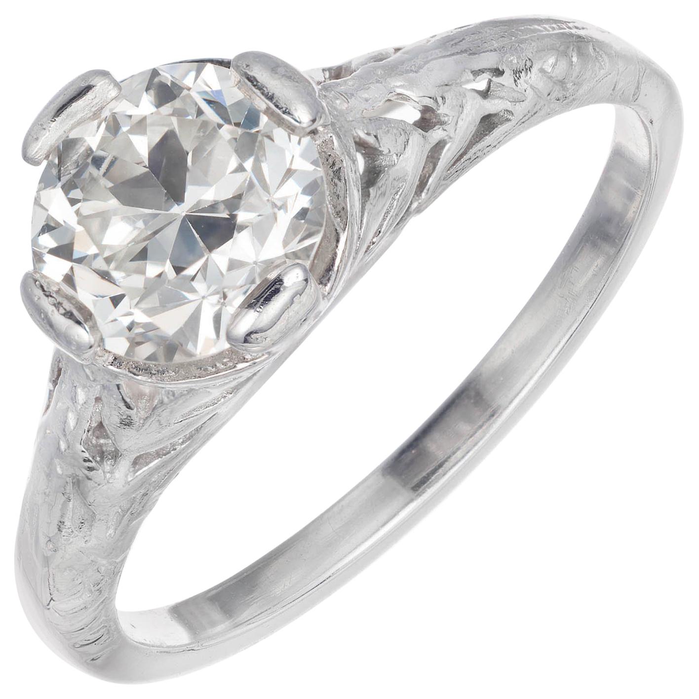Bague de fiançailles en platine avec diamant certifié EGL de 1,10 carat