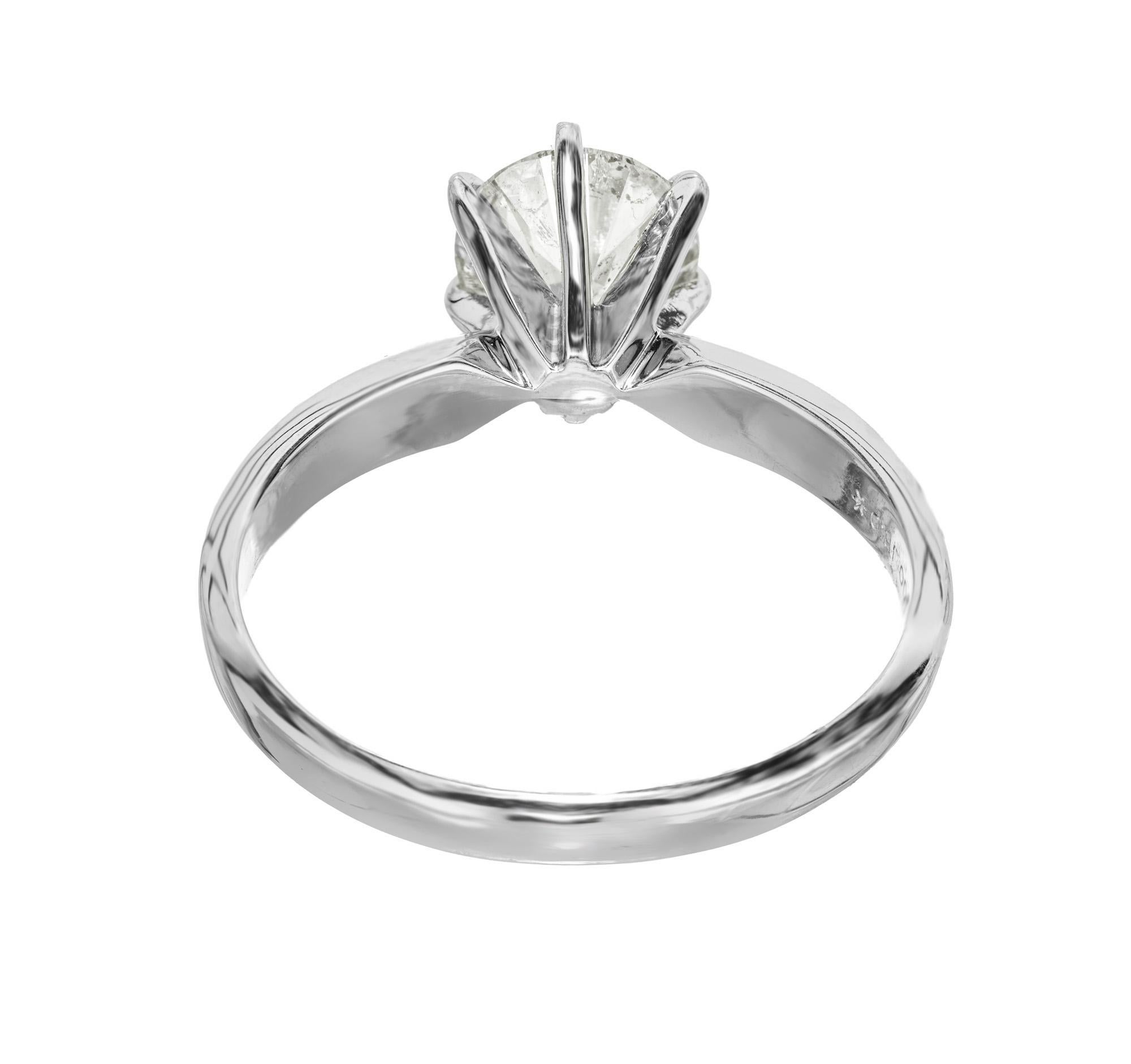 EGL Certified 1.10 Carat Round Diamond Platinum Solitaire Engagement Ring For Sale 1