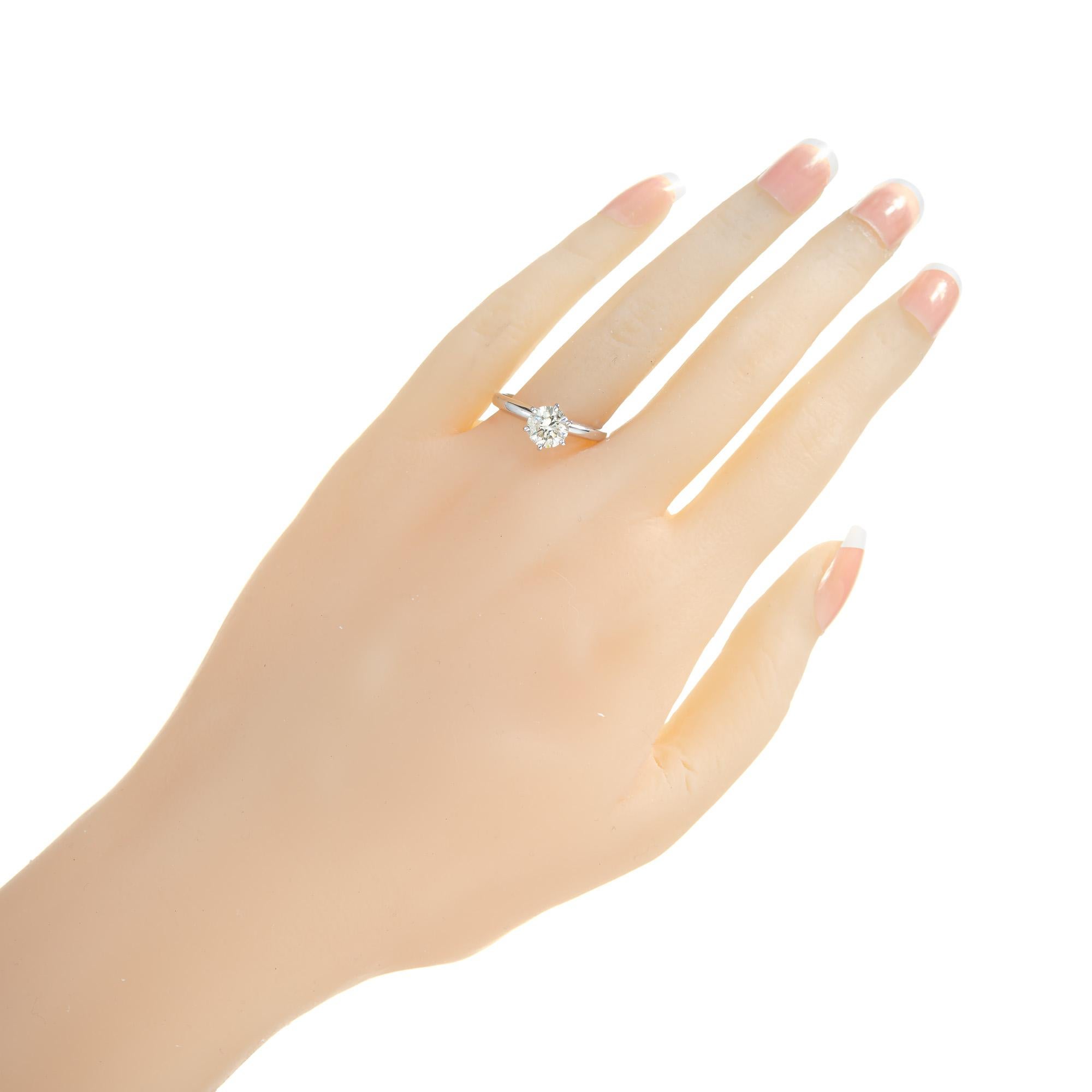 EGL Certified 1.10 Carat Round Diamond Platinum Solitaire Engagement Ring For Sale 3