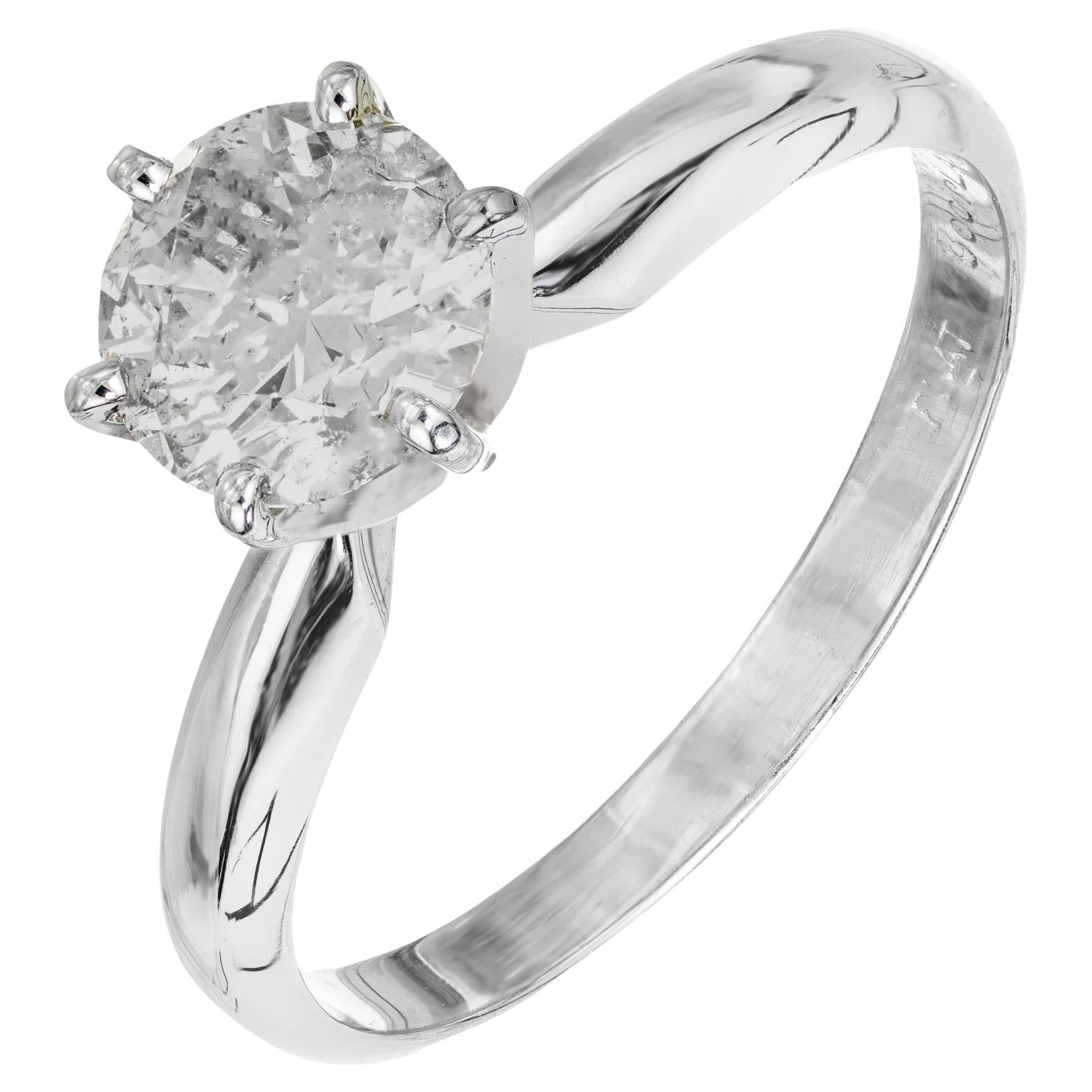 EGL Certified 1.10 Carat Round Diamond Platinum Solitaire Engagement Ring For Sale