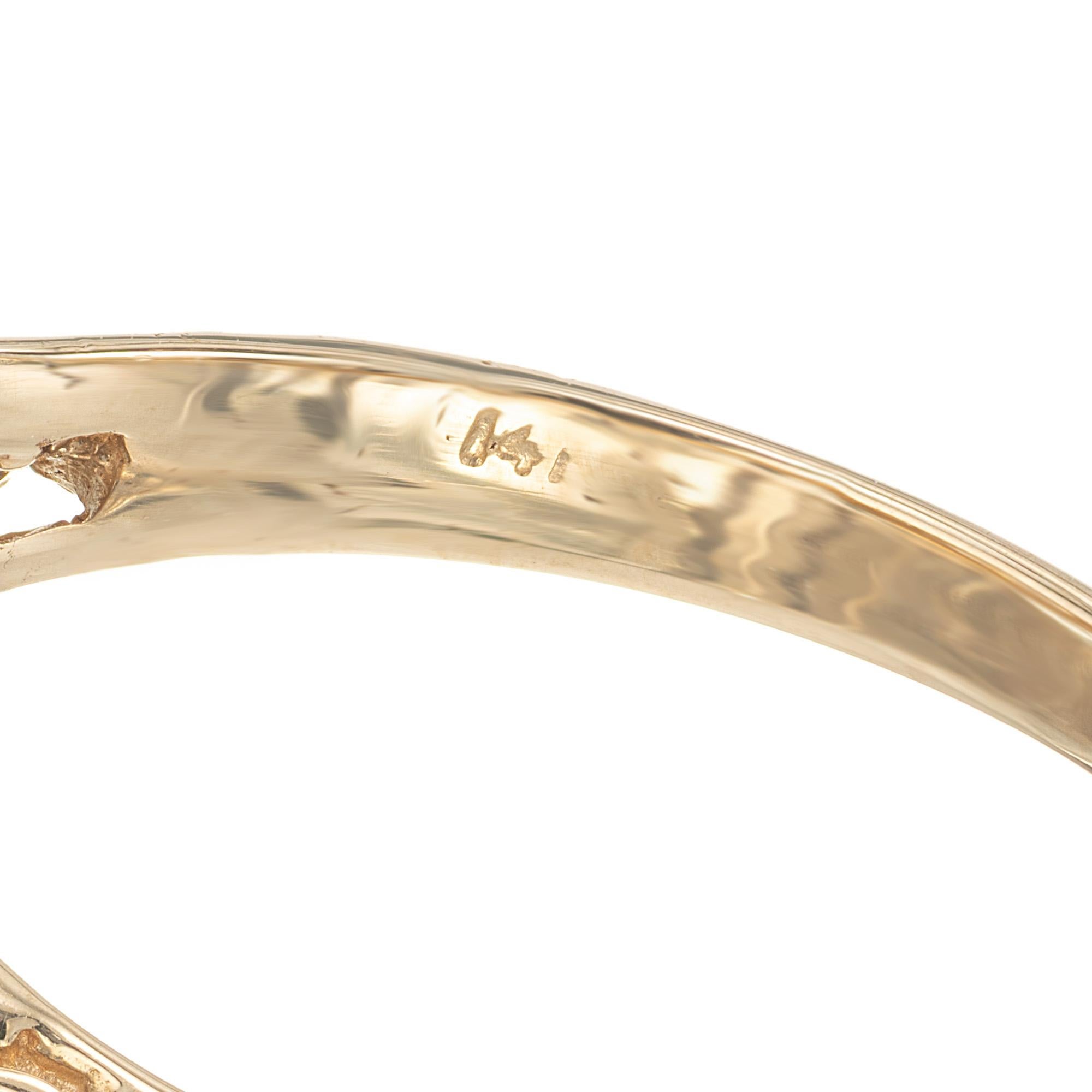 Anello di fidanzamento in filigrana d'oro giallo certificato EGL da 1,10 carati con diamante Roung in vendita 2