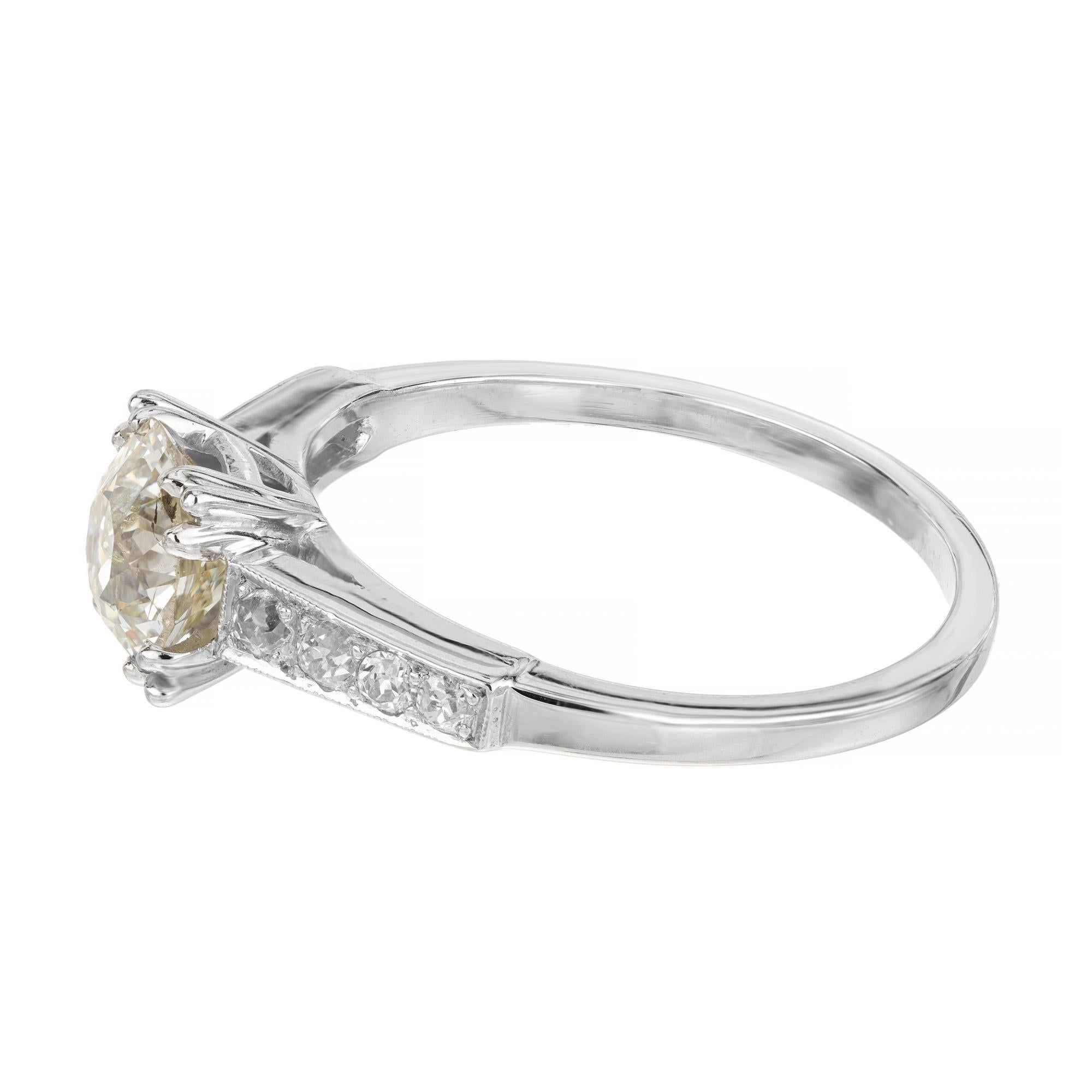 Women's EGL Certified 1.15 Carat Diamond Platinum Engagement Ring  For Sale