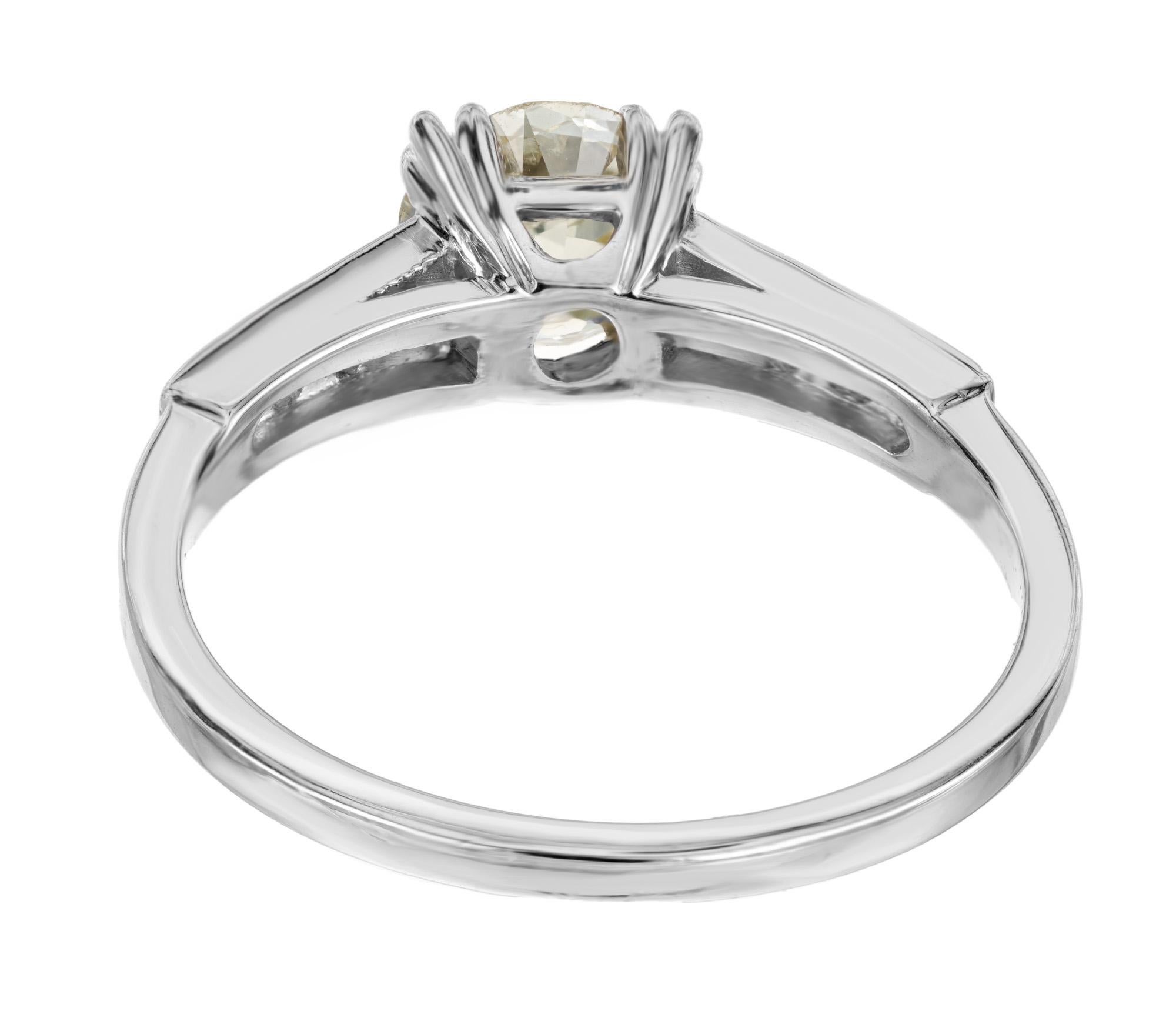 EGL Certified 1.15 Carat Diamond Platinum Engagement Ring  For Sale 1