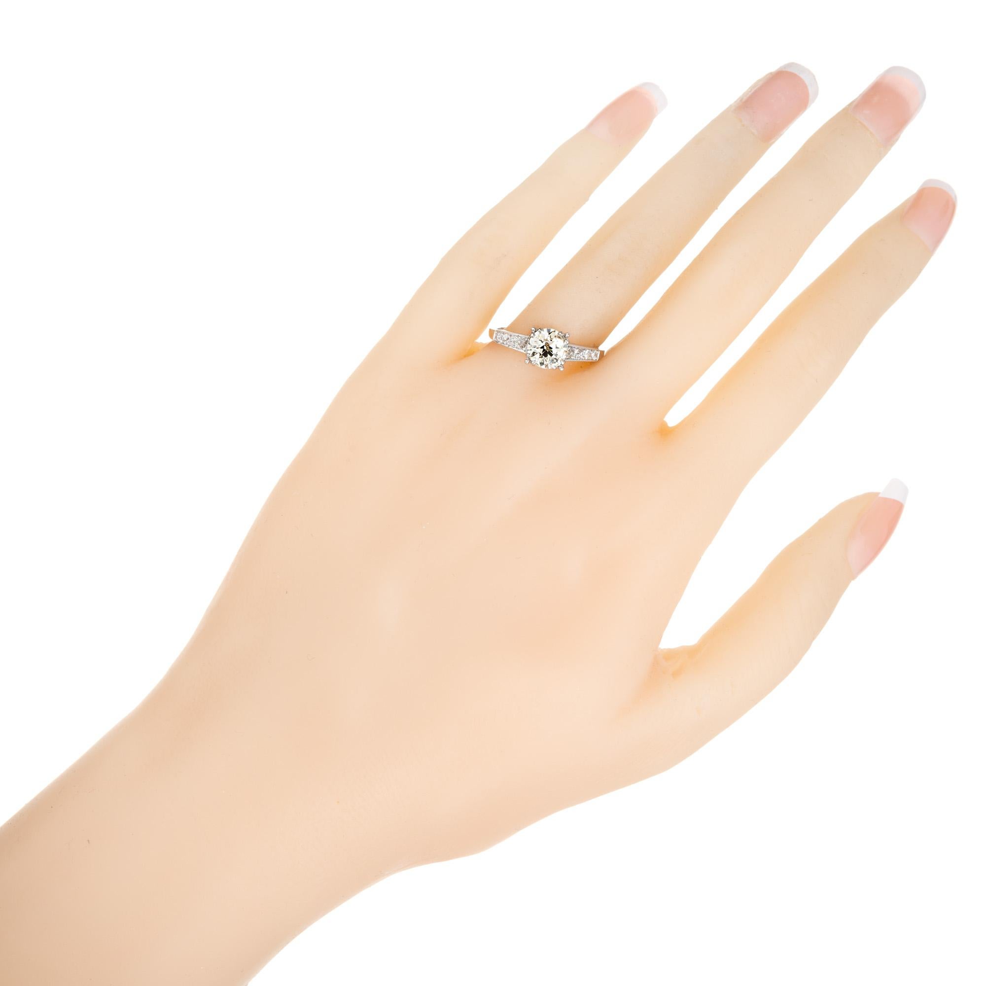 EGL Certified 1.15 Carat Diamond Platinum Engagement Ring  For Sale 2