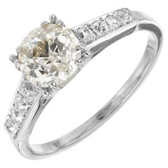 Antique EGL Certified 1.15 Carat Diamond Platinum Engagement Ring 