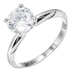 Bague de fiançailles solitaire en or blanc avec diamants de 1,15 carat certifiés EGL