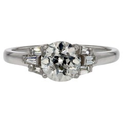 Bague de fiançailles Art déco solitaire en diamant certifié EGL de 1,19 carat