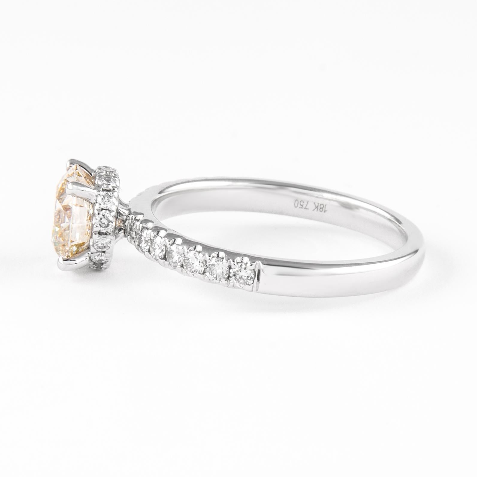 Taille ronde Bague en or blanc 18 carats avec diamants ronds brillants de 1,20 carat certifiés EGL en vente