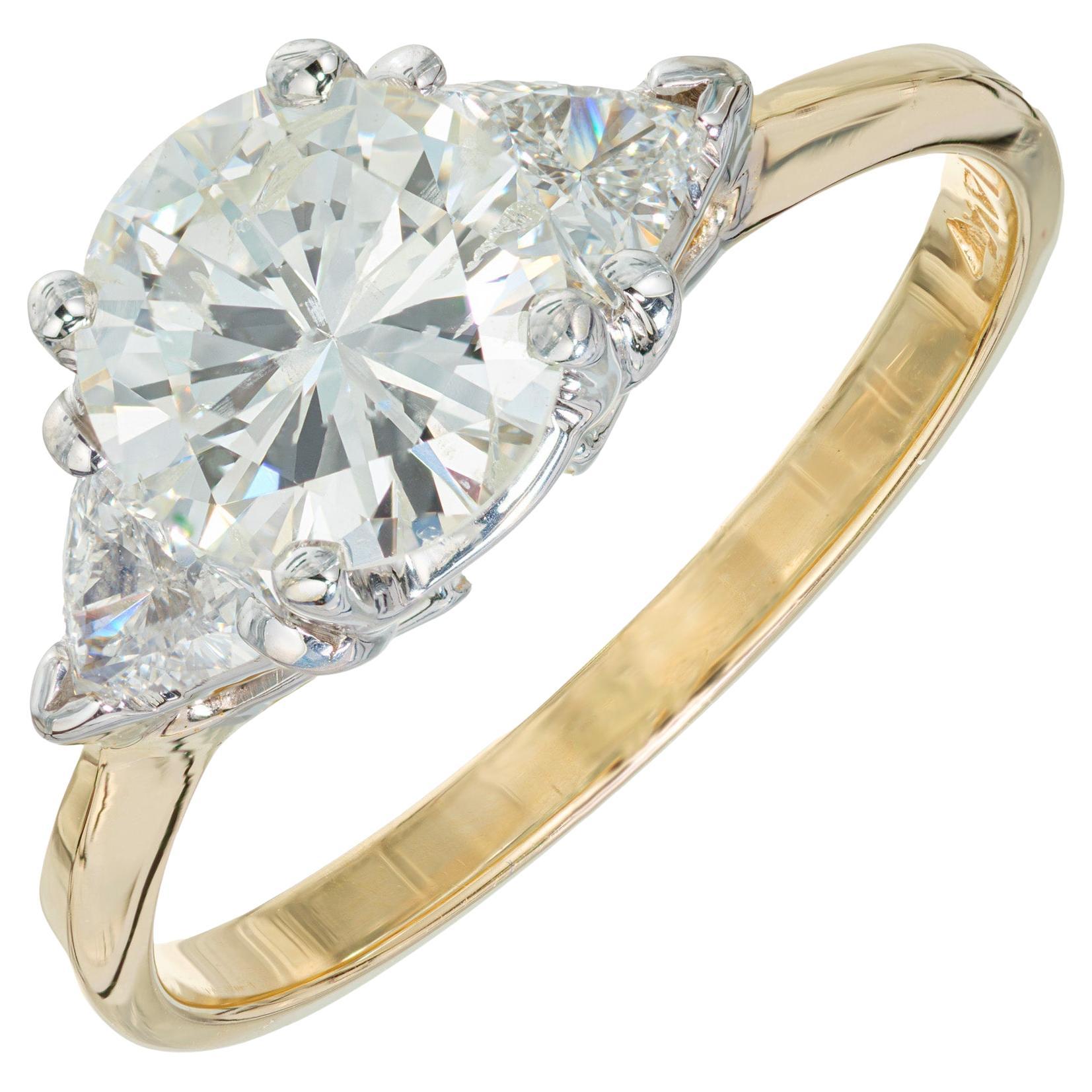 Bague de fiançailles en or bicolore avec diamants ronds de 1,20 carat certifiés EGL 
