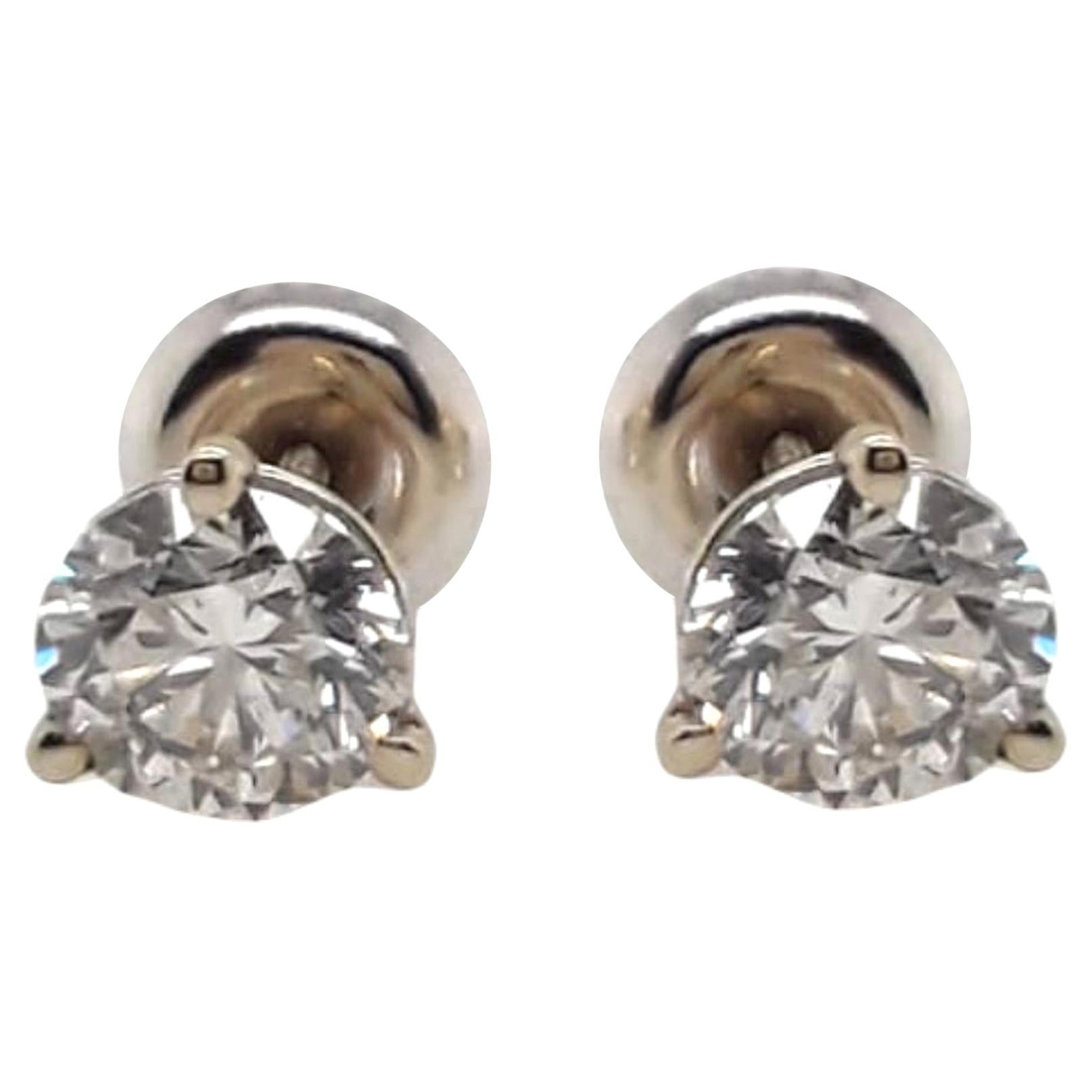 EGL Certified 1.42 Carat Diamond Stud Earrings