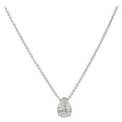 EGL Certified 14k Gold 
Pear Cut Diamond Solitaire Pendant Necklace 1.56ct G/I1