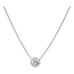 Collana con ciondolo con castone in oro bianco 14k e diamanti certificati EGL 0,93ct G/SI1
