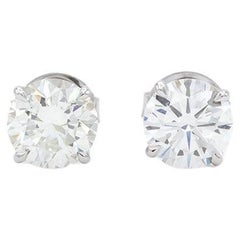 EGL Certified 14K White Gold 
Diamond Stud Earrings 3.49ctw