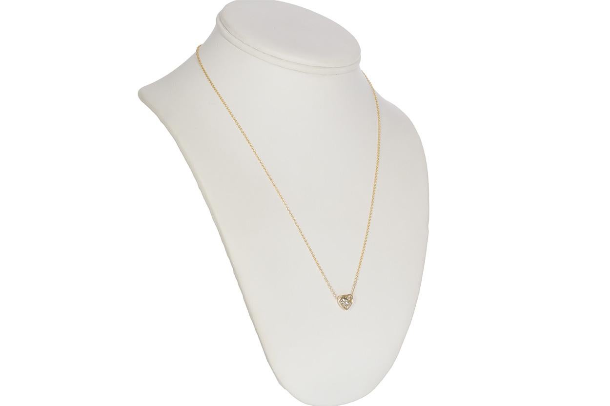 Contemporary EGL Certified 14 Karat Yellow Gold Diamond Heart Pendant Necklace 1.29 Carat