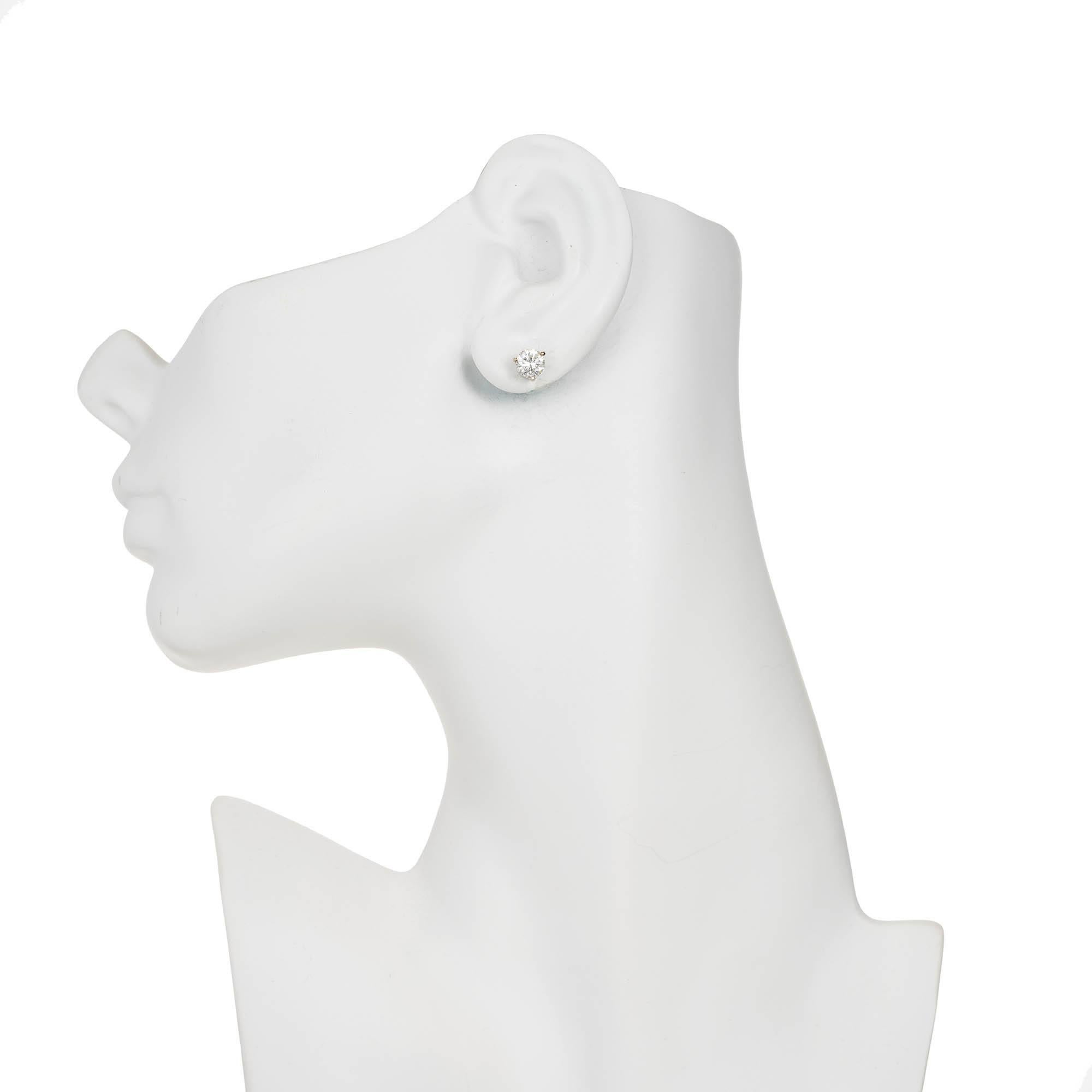 Women's EGL Certified 1.50 Carat Diamond White Gold Basket Set Stud Earrings