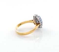 EGL Certified 1.50 Carat Violet-Blue Natural Sapphire 0.95 Carat Diamond Ring