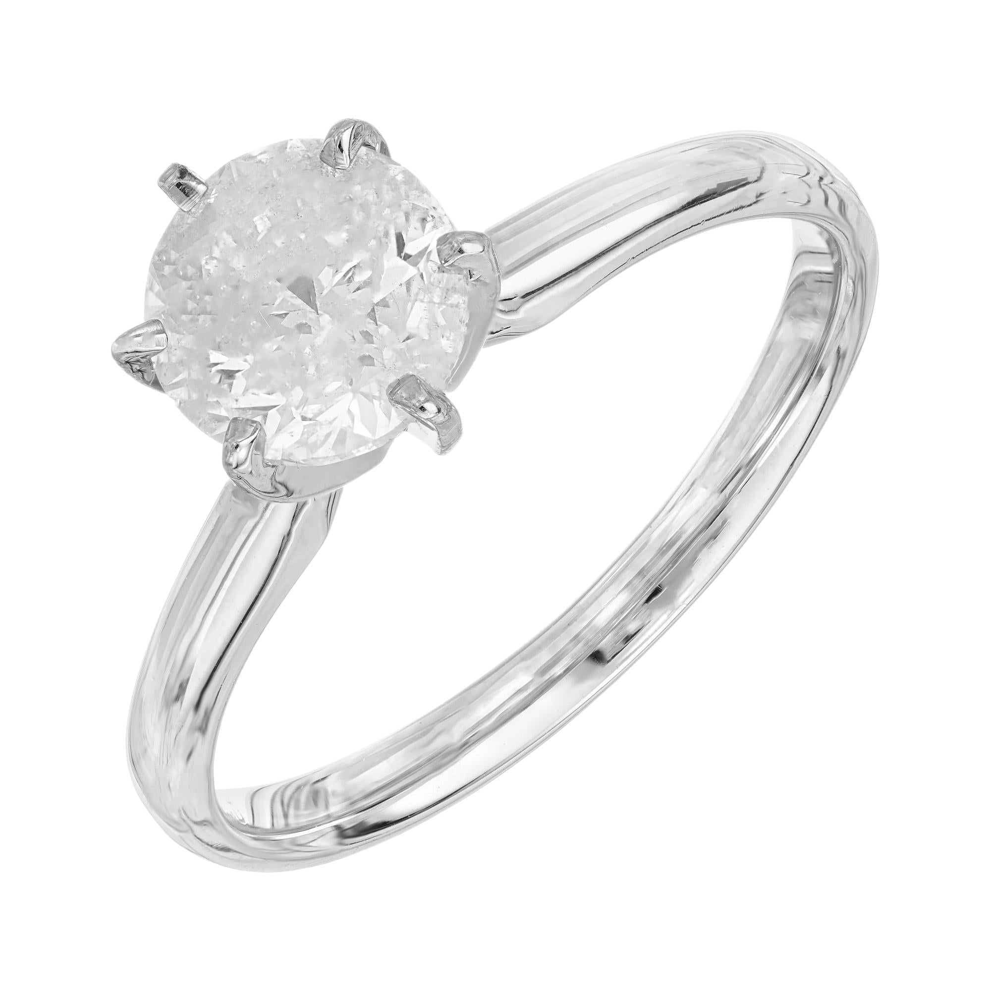 EGL Certified 1.51 Carat Diamond White Gold Solitaire Engagement Ring For Sale