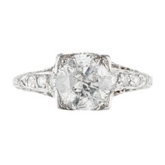 EGL Certified 1.56 Carat Diamond Platinum Engagement Ring