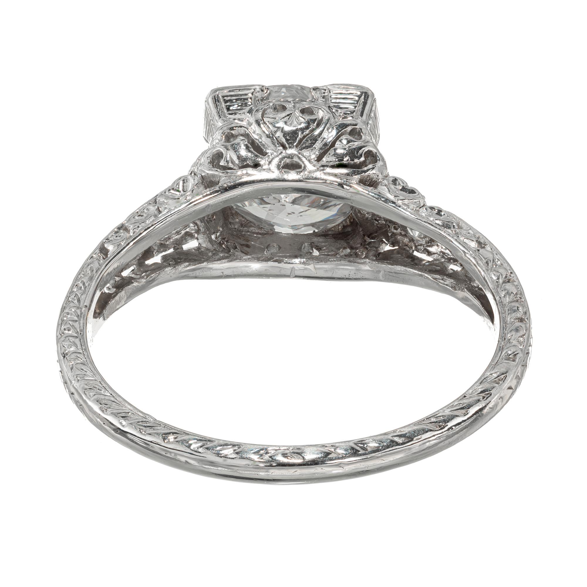 EGL Certified 1.56 Carat Diamond Platinum Engagement Ring For Sale 1