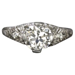 Verlobungsring aus Platin mit EGL-zertifiziertem 1,56 Karat Diamant im Alten Übergangsschliff