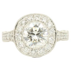 EGL Certified 1.70 Carat Diamond Platinum Engagement Ring Tiffany Legacy Style