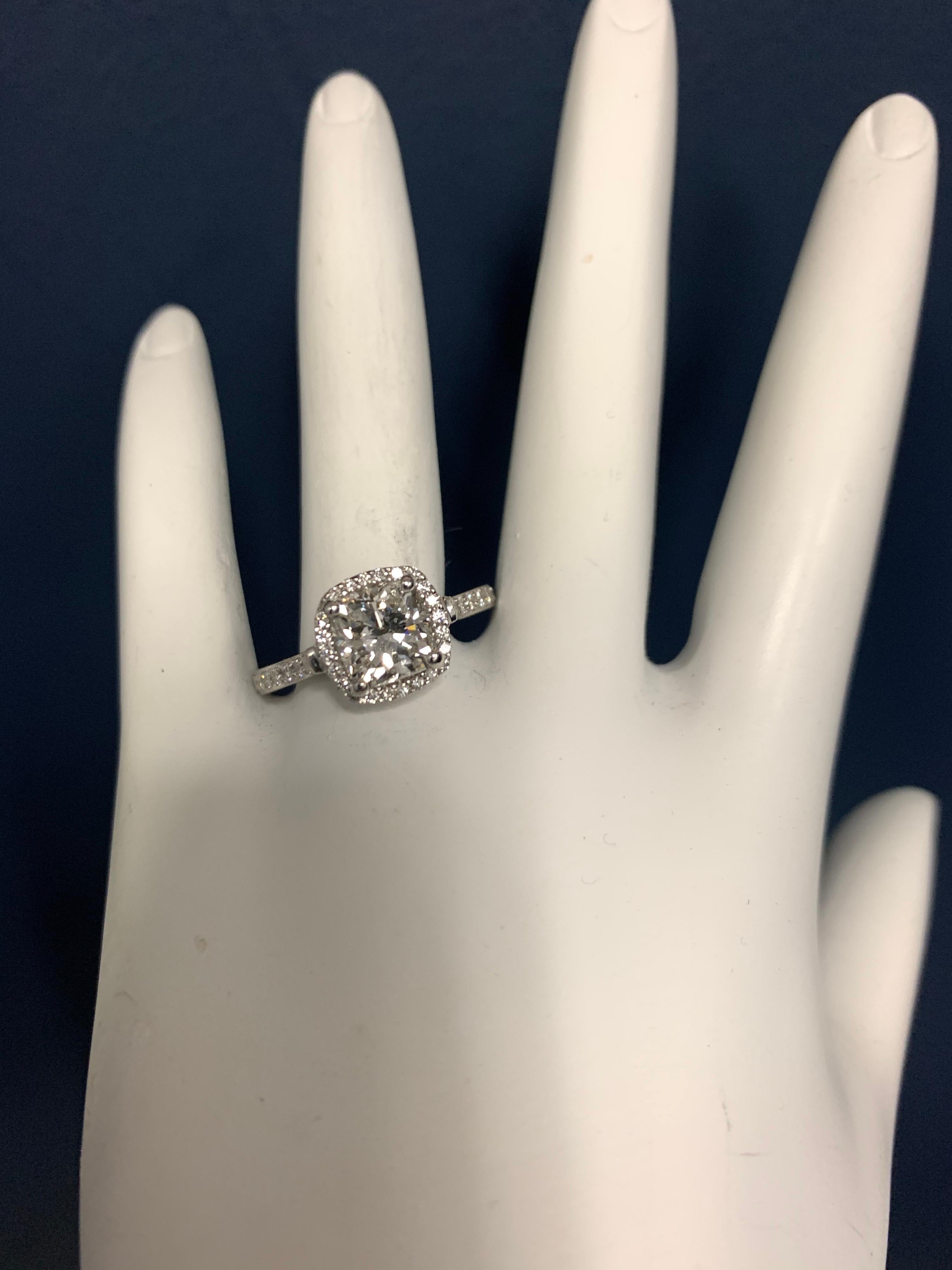 EGL Certified 1.79 Carat Natural Cushion Diamond I SI2 Platinum Engagement Ring 1