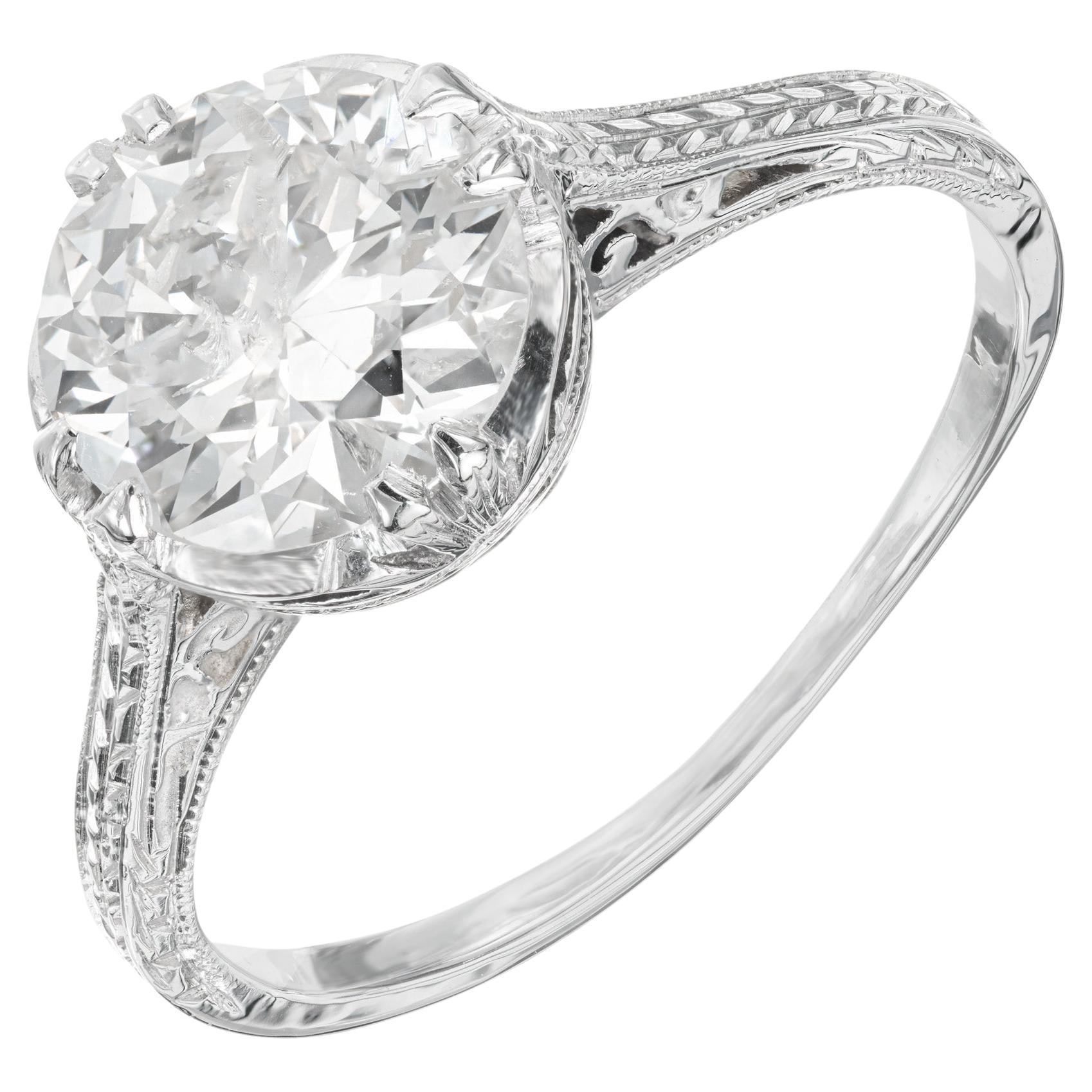 EGL Certified 1.80 Carat Transitional Diamond White Gold Engagement Ring