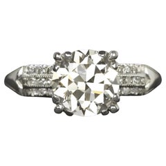 Diamante de talla europea antigua certificado EGL de 1,89 ct  Anillo de platino