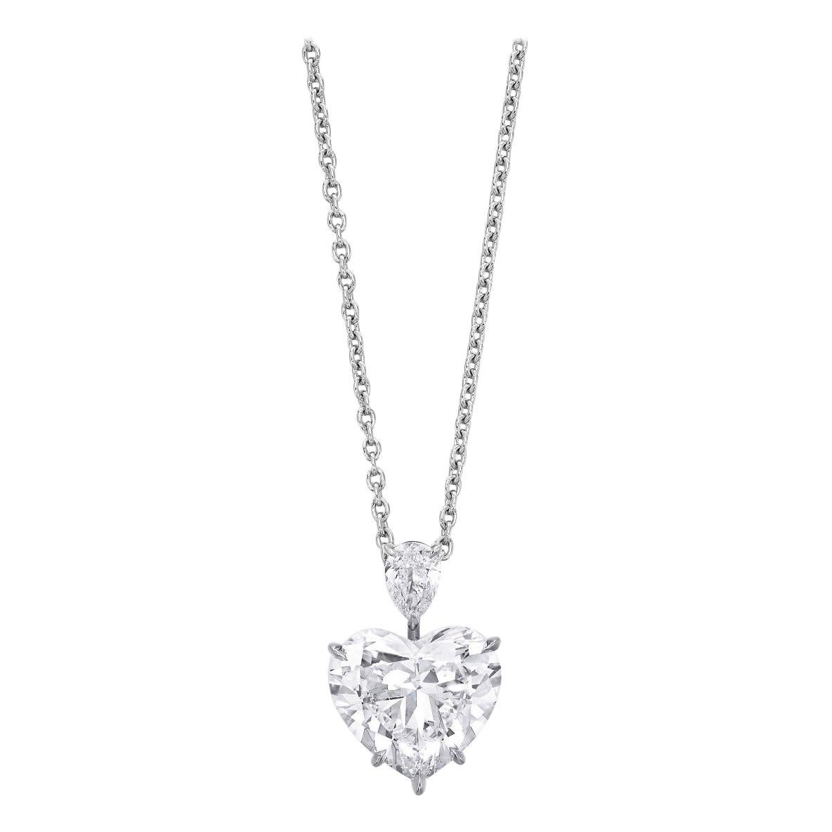 GIA Certified 1.50 Carat Heart Shape Diamond Pendant Necklace FLAWLESS