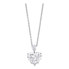 EGL Certified 1.90 Carat Heart Shape Diamond Pendant Necklace 18 Carats Gold