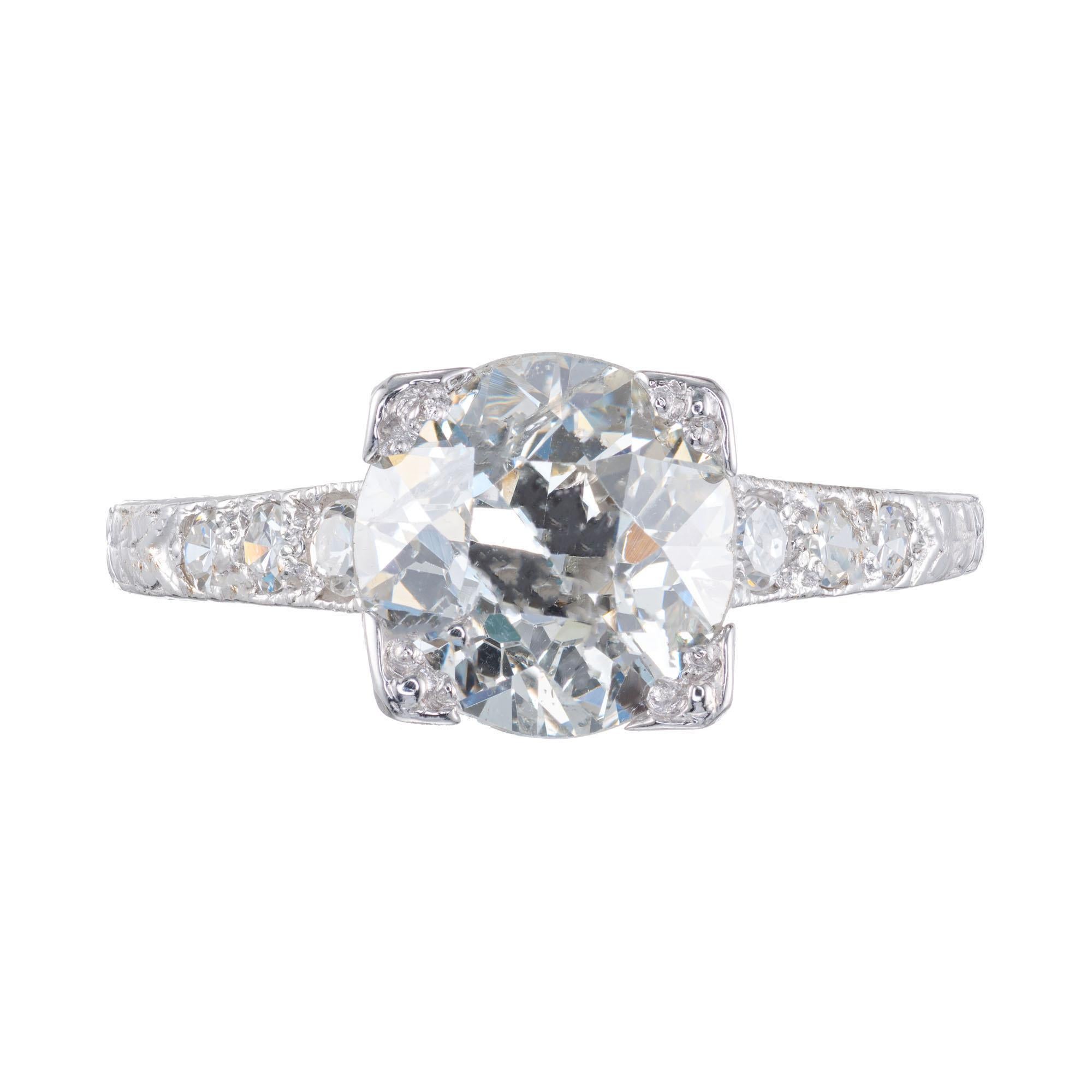 EGL Certified 1.96 Carat Diamond Platinum Engagement Ring 2