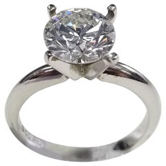 EGL Certified 1.99 Carat Round Brilliant Cut G SI2 14 Karat Gold Solitaire Ring