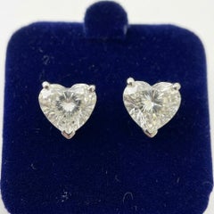EGL-zertifizierte 2-Karat-Diamantohrstecker mit Herz-Brillantschliff
