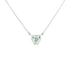 EGL Certified 2 Carat Heart Shaped Diamond Pendant 14K White Gold