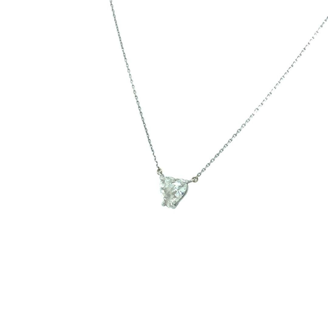 Heart Cut EGL Certified 2 Carat Heart Shaped Diamond Pendant 14K White Gold For Sale