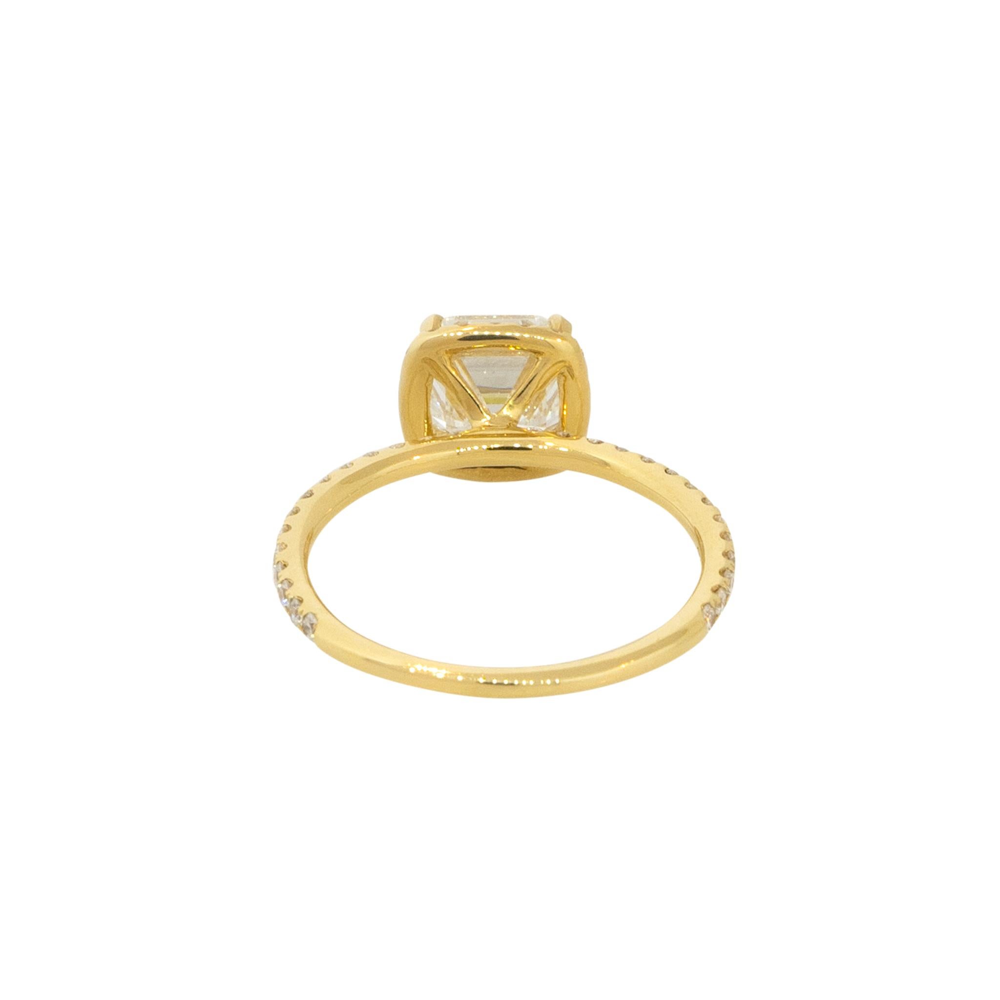 Women's Natural 2.01 Carat Asscher Cut Diamond 18-Karat Engagement Ring In Stock