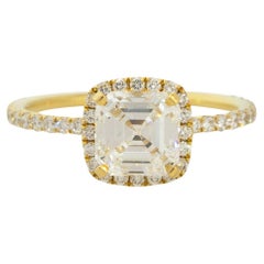 EGL-zertifizierter 2,01 Karat Diamant-Verlobungsring aus 18 Karat mit Asscher-Schliff, auf Lager