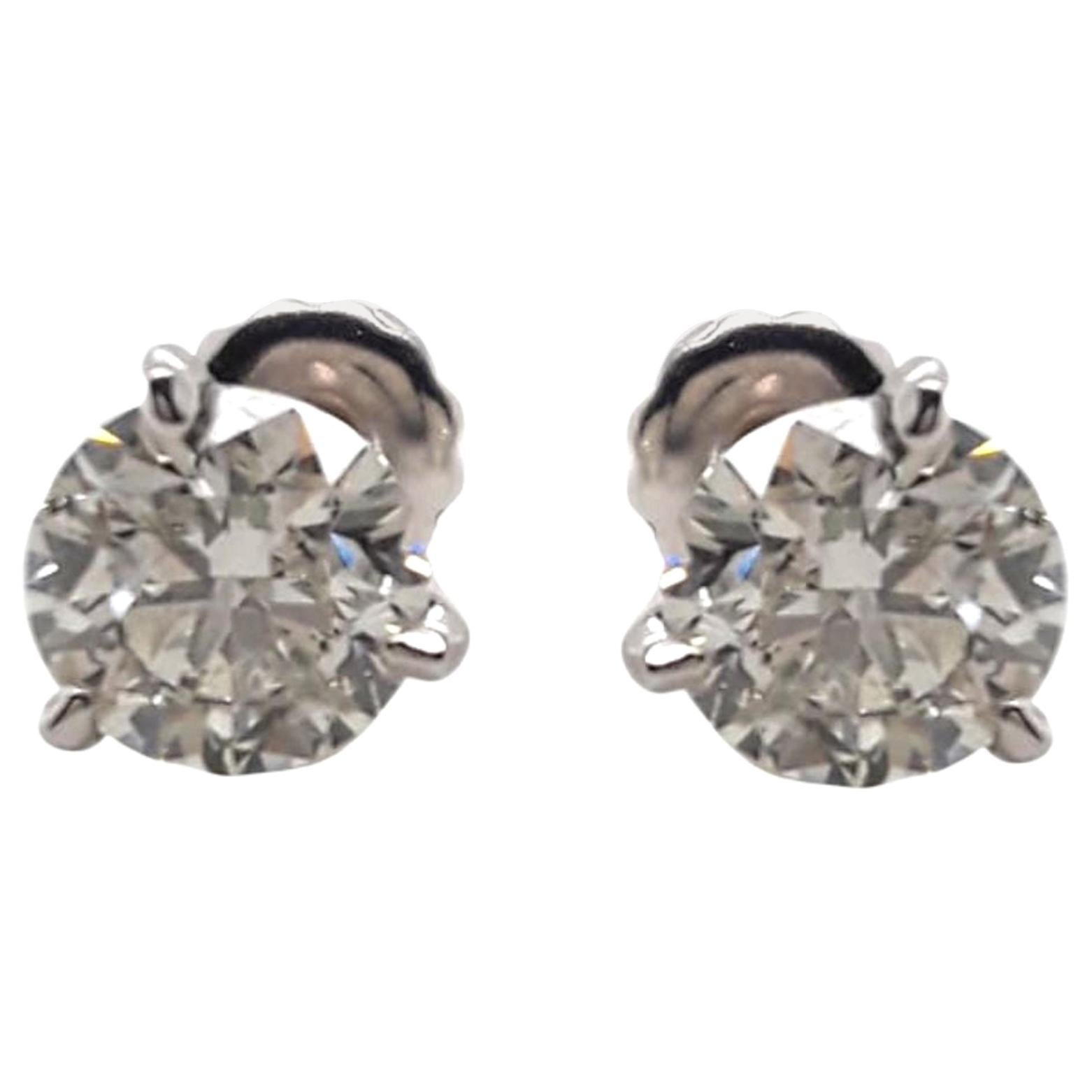 EGL Certified 2.04 Carat Diamond Stud Earrings