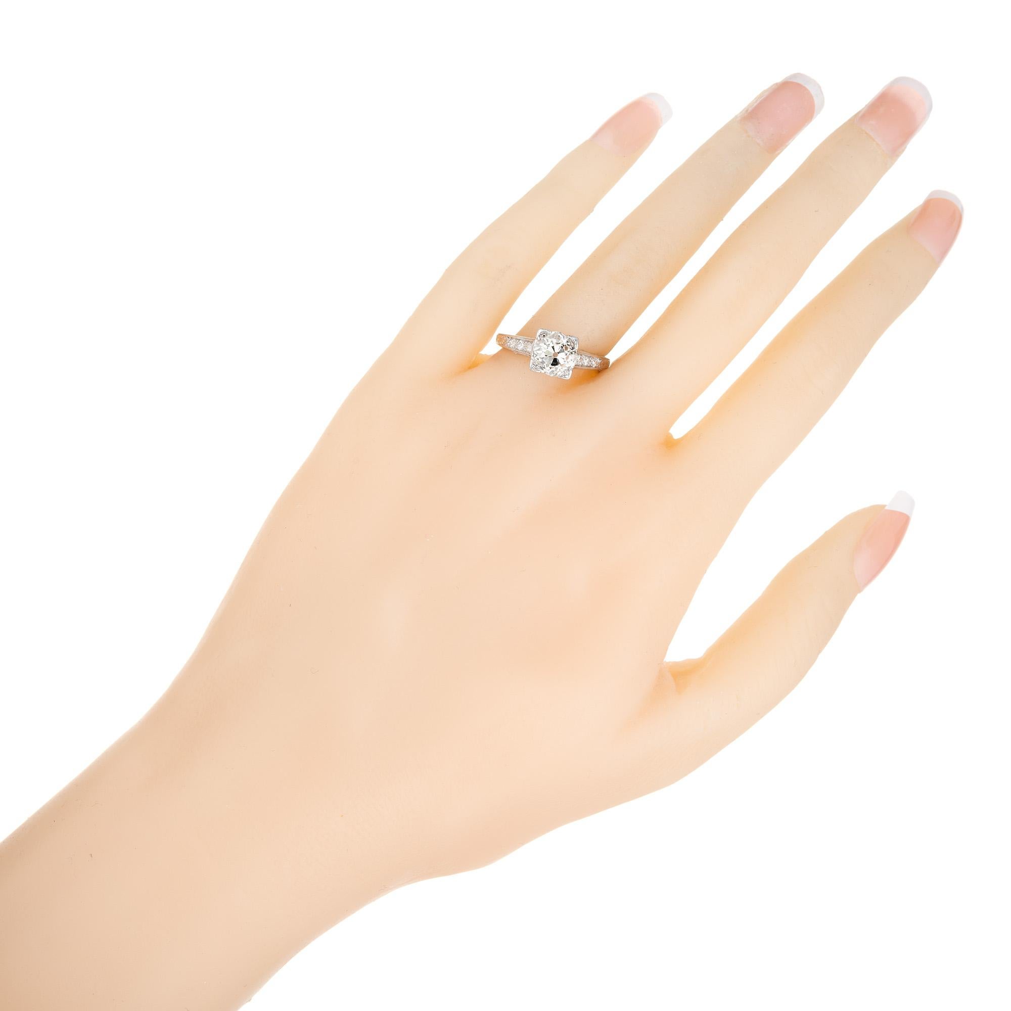 EGL Certified 2.05 Carat Old Mine Diamond Platinum Art Deco Engagement Ring For Sale 3