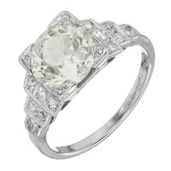 EGL Certified 2.07 Carat Diamond Art Deco Platinum Engagement Ring