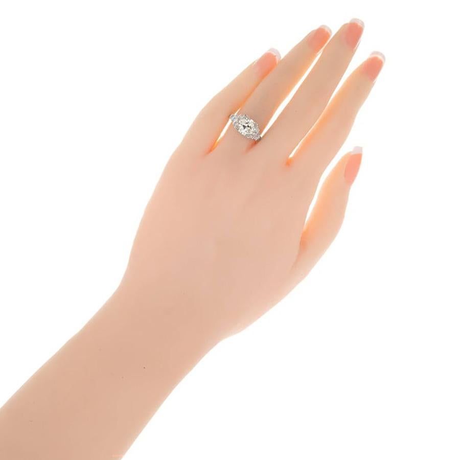 Old European Cut EGL Certified 2.07 Carat Diamond Art Deco Platinum Engagement Ring For Sale