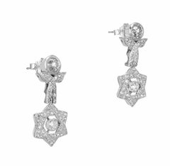 Boucles d'oreilles pendantes en platine avec diamant certifié EGL de 2,12 carats