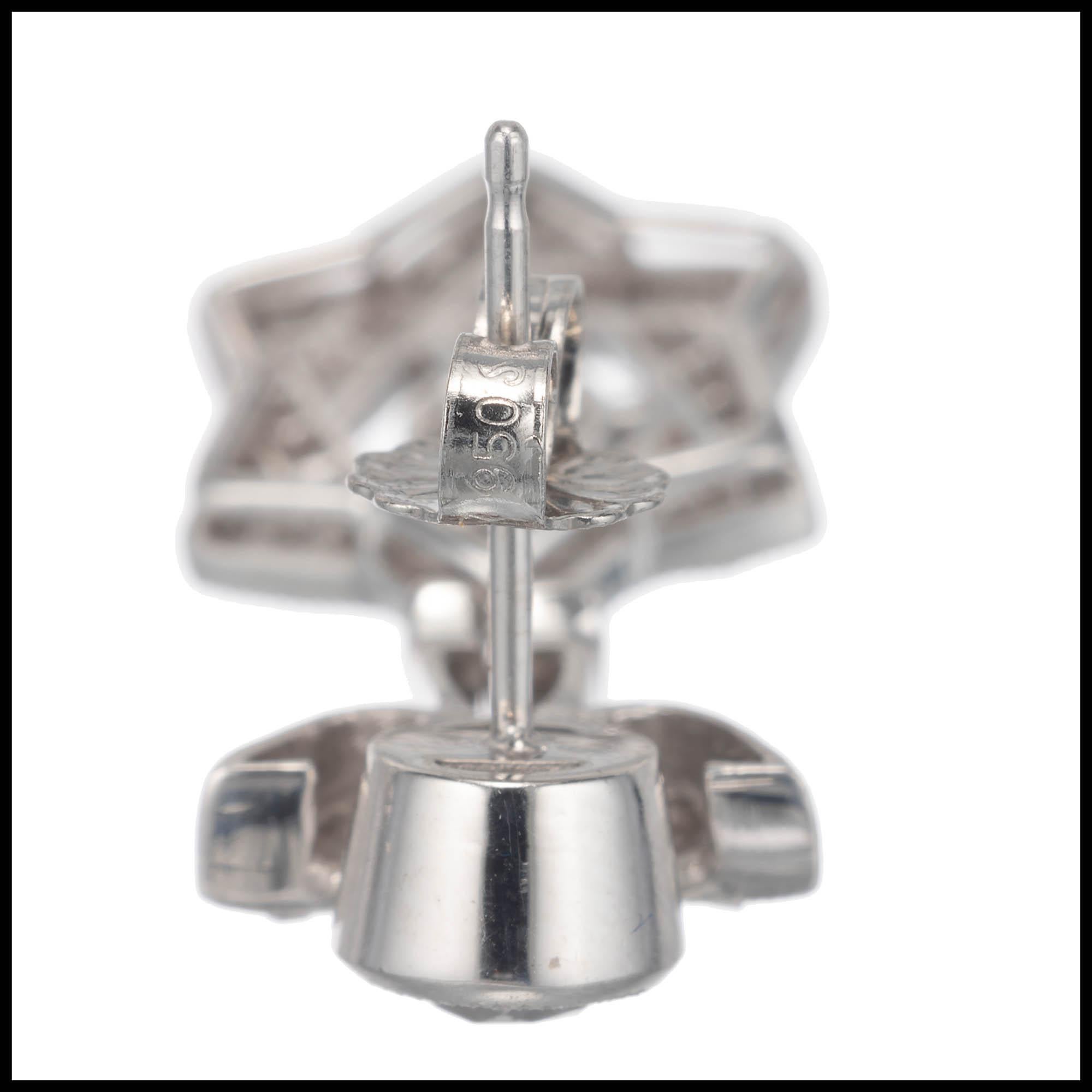 Orecchini a forma di stella in platino con diamante certificato EGL da 2,12 carati In condizioni buone in vendita a Stamford, CT