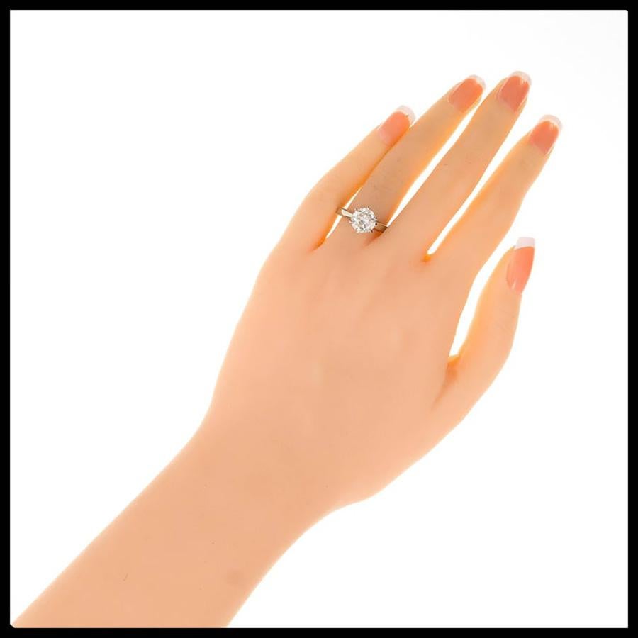 Bague de fiançailles solitaire en or blanc avec diamant de 2.13 carat, certifiée EGL en vente 2